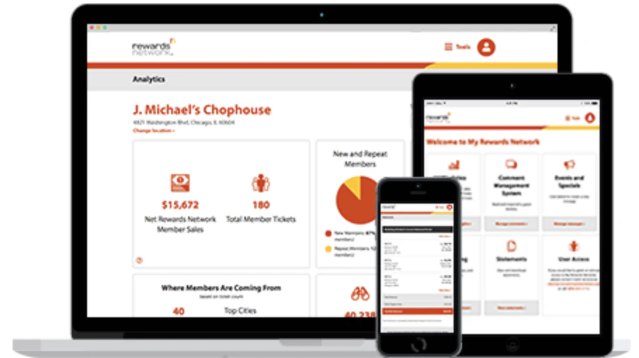 screenshot of Rewards Network